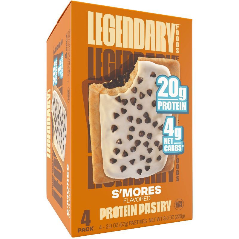 slide 1 of 10, Legendary Foods Gluten Free and Keto Friendly Protein Pastry - S'mores - 8oz/4ct, 4 ct; 8 oz