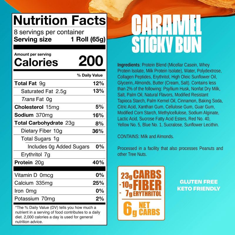 slide 3 of 5, Legendary Foods Gluten Free and Keto Friendly Protein Sweet Roll - Sticky Bun - 9.2oz/4ct, 4 ct; 9.2 oz