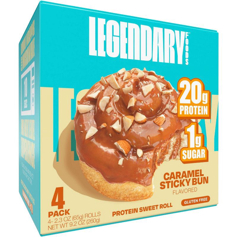 slide 1 of 5, Legendary Foods Gluten Free and Keto Friendly Protein Sweet Roll - Sticky Bun - 9.2oz/4ct, 4 ct; 9.2 oz