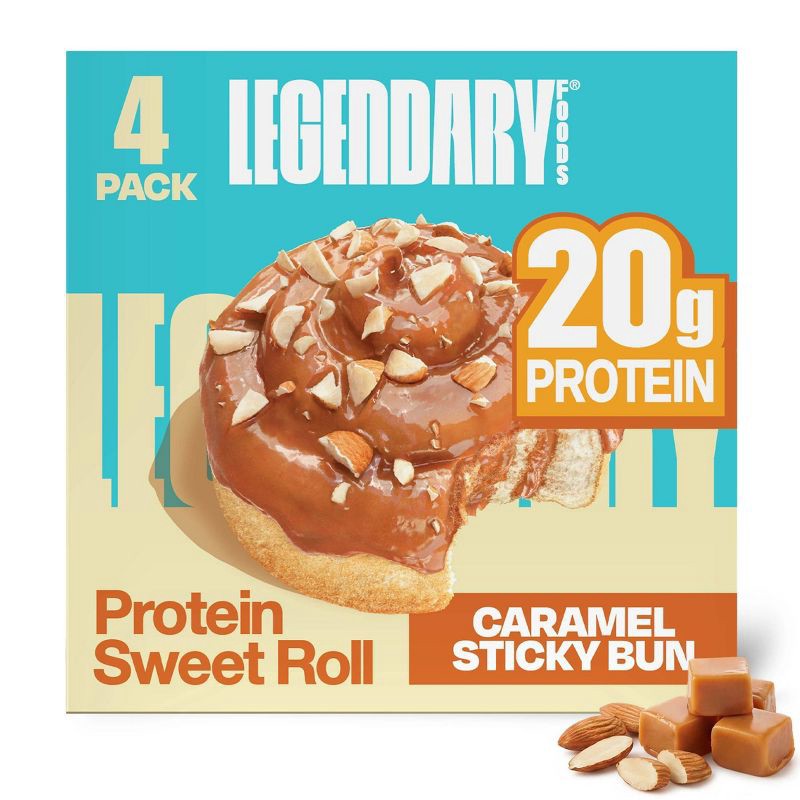 slide 1 of 8, Legendary Foods Gluten Free and Keto Friendly Protein Sweet Roll - Sticky Bun - 9.2oz/4ct, 4 ct; 9.2 oz