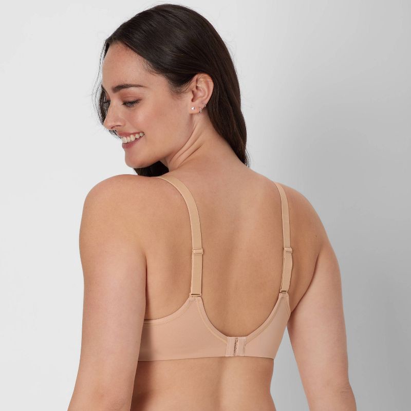 slide 4 of 9, Beauty by Bali Women's 2pk Wirefree T-Shirt Bra DFB170 - Black/Nude 40D: Full Coverage, Adjustable Strap, Stretch Fabric, 2 ct