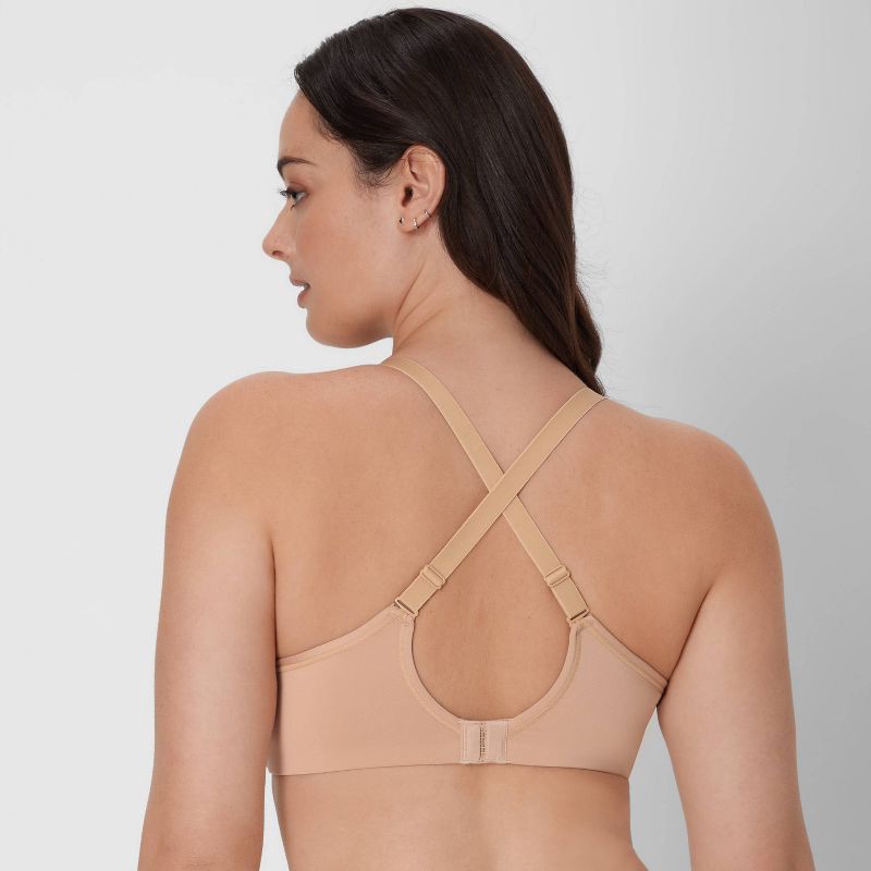 slide 5 of 9, Beauty by Bali Women's 2pk Wirefree T-Shirt Bra DFB170 - Black/Nude 40D: Full Coverage, Adjustable Strap, Stretch Fabric, 2 ct