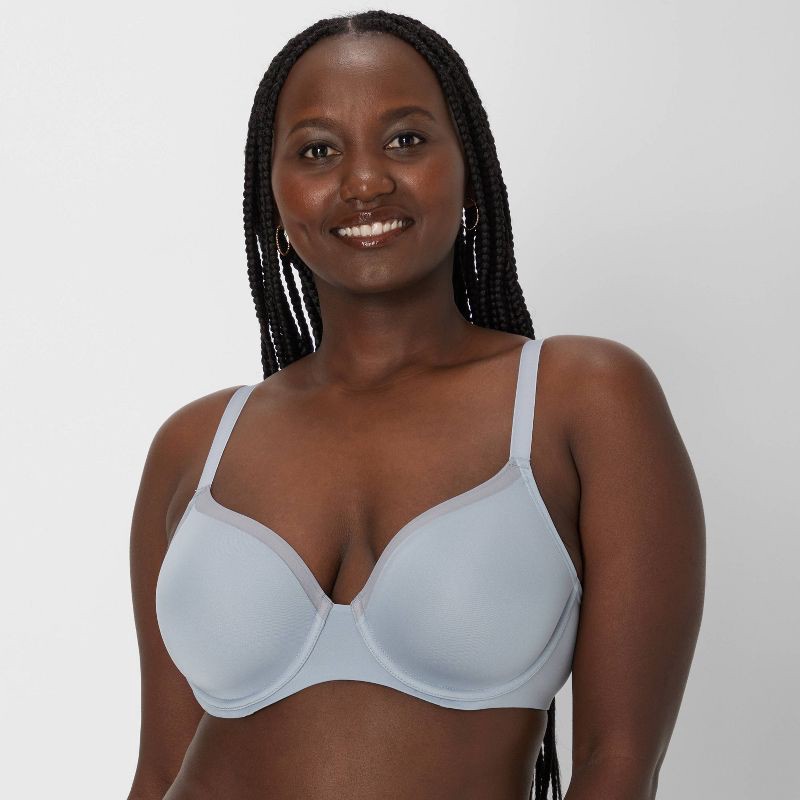 slide 2 of 10, Beauty by Bali Women's 2pk Underwire T-Shirt Bra DFB169 - Light Blue/Light Nude 36DD: Full Coverage, Underwire, Adjustable Straps, Knit Fabric, 2 ct