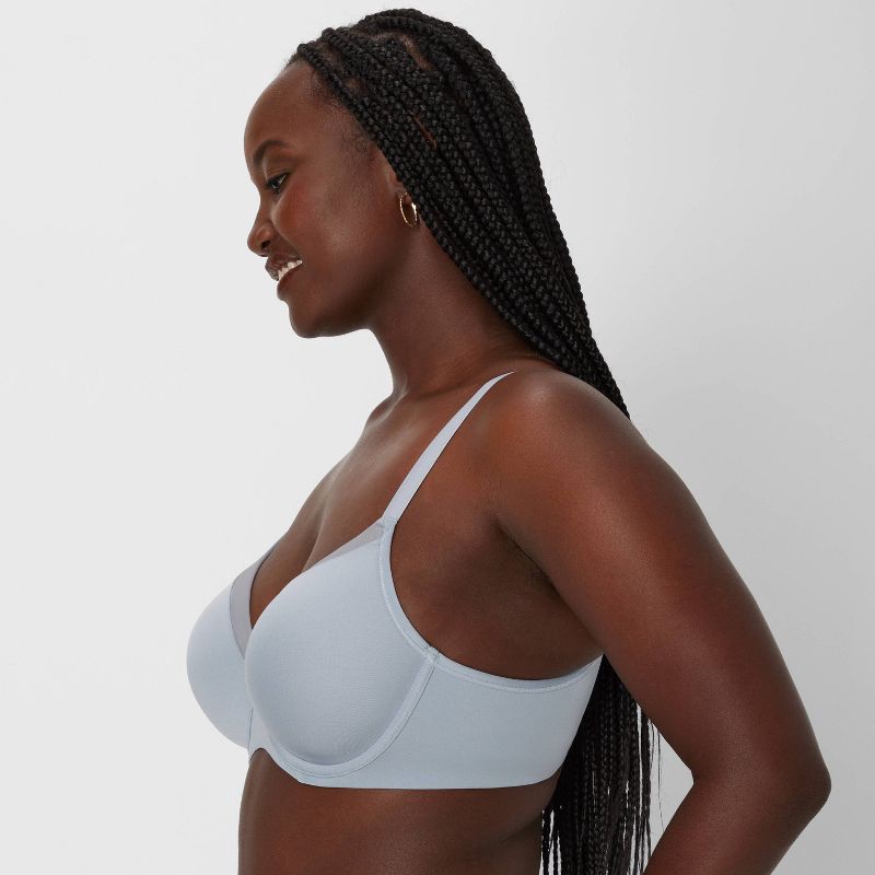 slide 3 of 10, Beauty by Bali Women's 2pk Underwire T-Shirt Bra DFB169 - Light Blue/Light Nude 36DD: Full Coverage, Underwire, Adjustable Straps, Knit Fabric, 2 ct