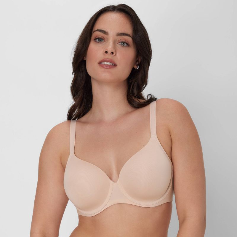 slide 6 of 10, Beauty by Bali Women's 2pk Underwire T-Shirt Bra DFB169 - Light Blue/Light Nude 36DD: Full Coverage, Underwire, Adjustable Straps, Knit Fabric, 2 ct