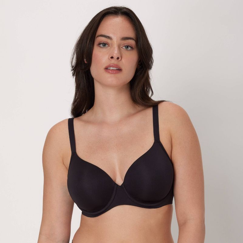 slide 2 of 10, Beauty by Bali Women's 2pk Underwire T-Shirt Bra DFB169 - Black/Nude 38D: Underwire, Adjustable Straps, Full Coverage, 2 ct