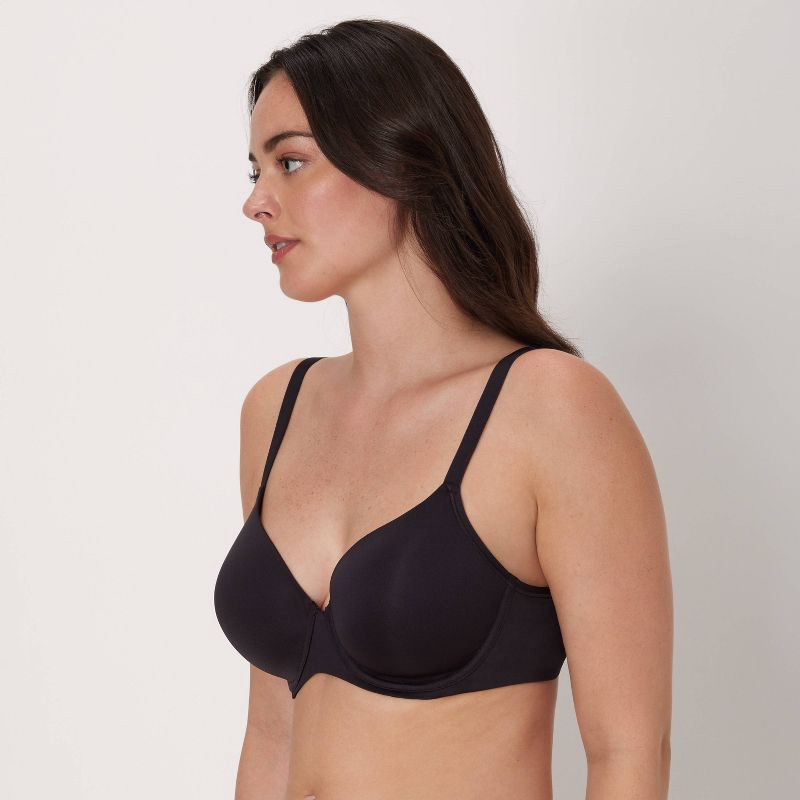 slide 3 of 10, Beauty by Bali Women's 2pk Underwire T-Shirt Bra DFB169 - Black/Nude 38D: Underwire, Adjustable Straps, Full Coverage, 2 ct