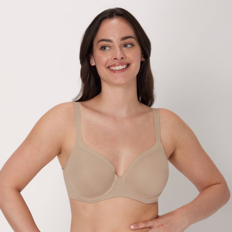 slide 6 of 10, Beauty by Bali Women's 2pk Underwire T-Shirt Bra DFB169 - Black/Nude 38D: Underwire, Adjustable Straps, Full Coverage, 2 ct