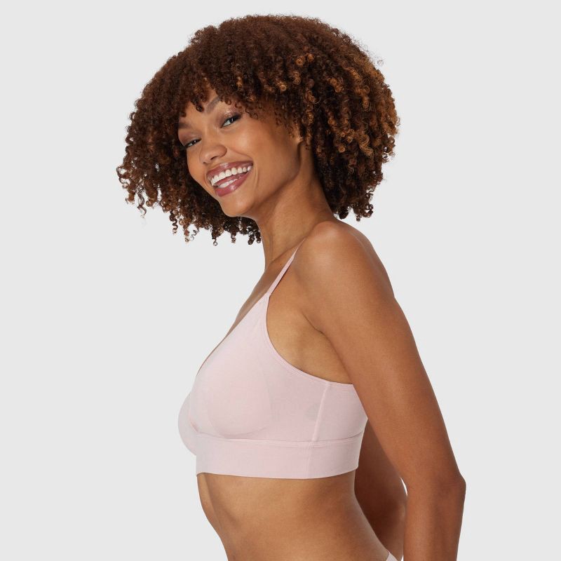 slide 2 of 6, Hanes Originals Women's SuperSoft Longline Triangle Bra MHOT10 - Pink M: Removable Padding, Breathable Fabric, 1 ct