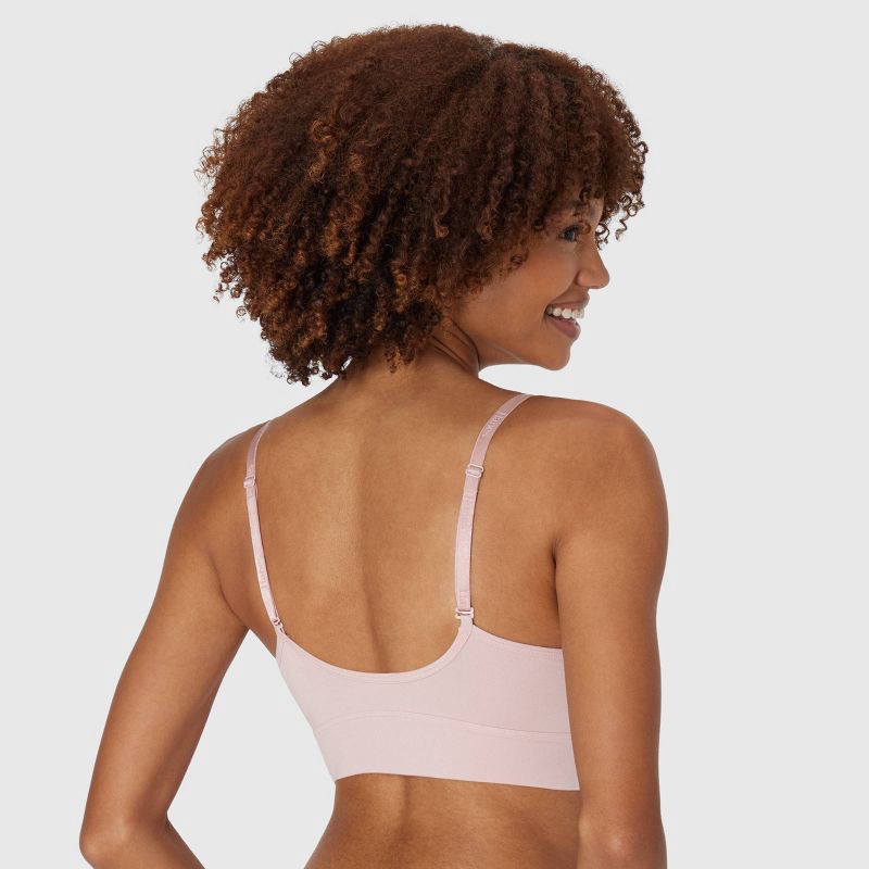 slide 3 of 6, Hanes Originals Women's SuperSoft Longline Triangle Bra MHOT10 - Pink M: Removable Padding, Breathable Fabric, 1 ct