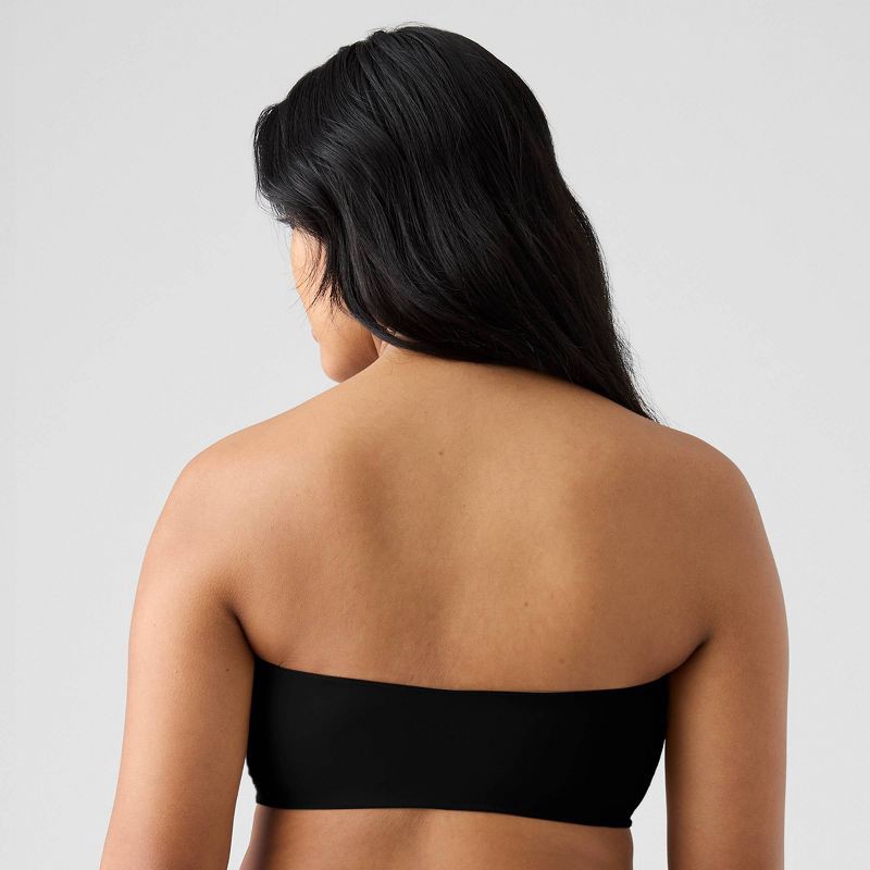 slide 5 of 7, True & Co. Women's Convertible Bandeau Bra - Black S: Nylon Spandex, Removable Cup, Wireless, Knit, 1 ct