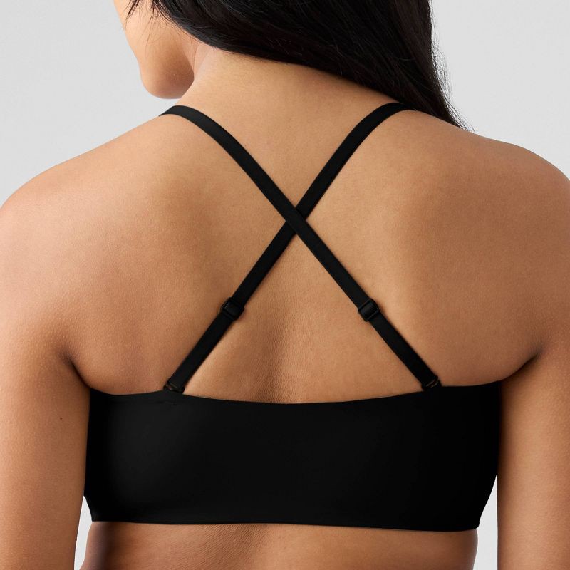 slide 6 of 7, True & Co. Women's Convertible Bandeau Bra - Black XL: Removable Wireless Cups, Knit Fabric, 1 ct