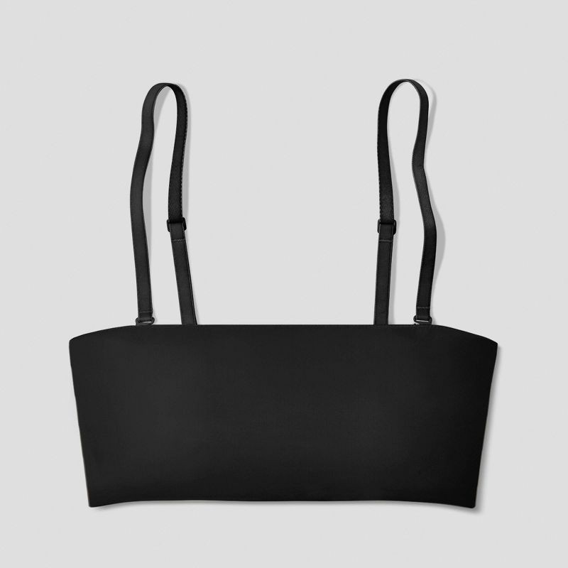 slide 7 of 7, True & Co. Women's Convertible Bandeau Bra - Black XL: Removable Wireless Cups, Knit Fabric, 1 ct