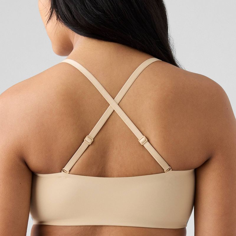 slide 6 of 7, True & Co. Women's Convertible Bandeau Bra - Light Beige S: Nylon Spandex Blend, Removable Wireless Cups, Knit Fabric, 1 ct