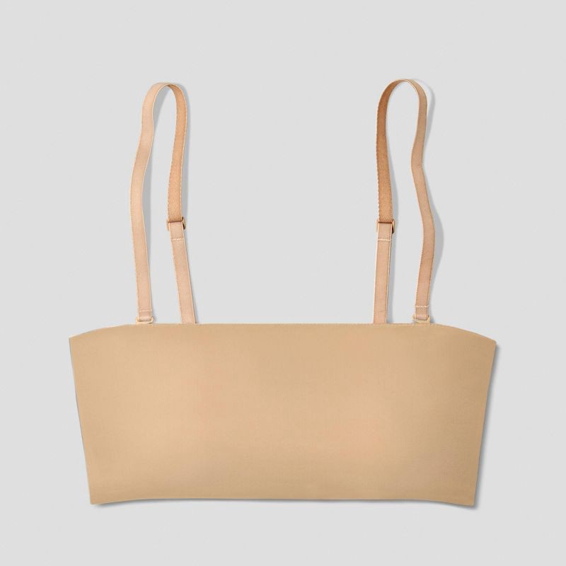 slide 7 of 7, True & Co. Women's Convertible Bandeau Bra - Light Beige L: Nylon Spandex, Removable Wireless Cups, Knit Fabric, 1 ct