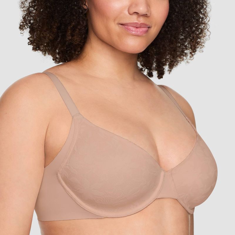 slide 2 of 6, Simply Perfect by Warner's Women's Side and Underarm Smoothing Lace Unlined Bra - Light Beige 40B: Medium Support, Adjustable Straps, 1 ct