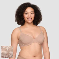 Simply Perfect by Warner's Women's Side and Underarm Smoothing Lace Unlined Bra - Light Beige 40C: Medium Support, Adjustable Straps