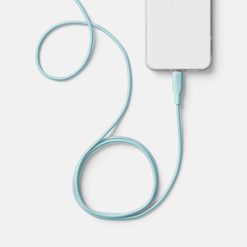 slide 2 of 3, 6' A+L Silicone Cable - heyday™ Spring Teal Blue, 1 ct