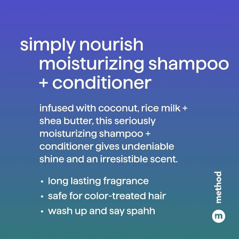 slide 4 of 6, Method Simply Nourish Moisturizing Conditioner - Sulfate & Silicone Free - Travel Size - 3.4 fl oz, 3.4 fl oz