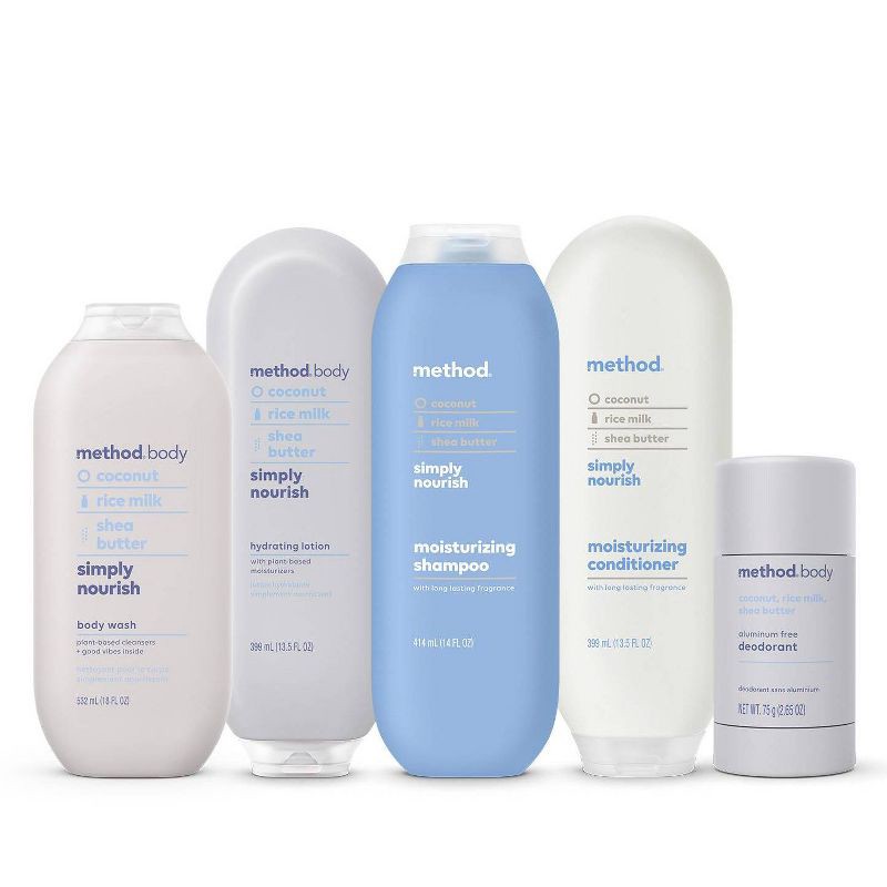 slide 6 of 6, Method Simply Nourish Moisturizing Shampoo - Sulfate & Silicone Free - Travel Size - 3.4 fl oz, 3.4 fl oz