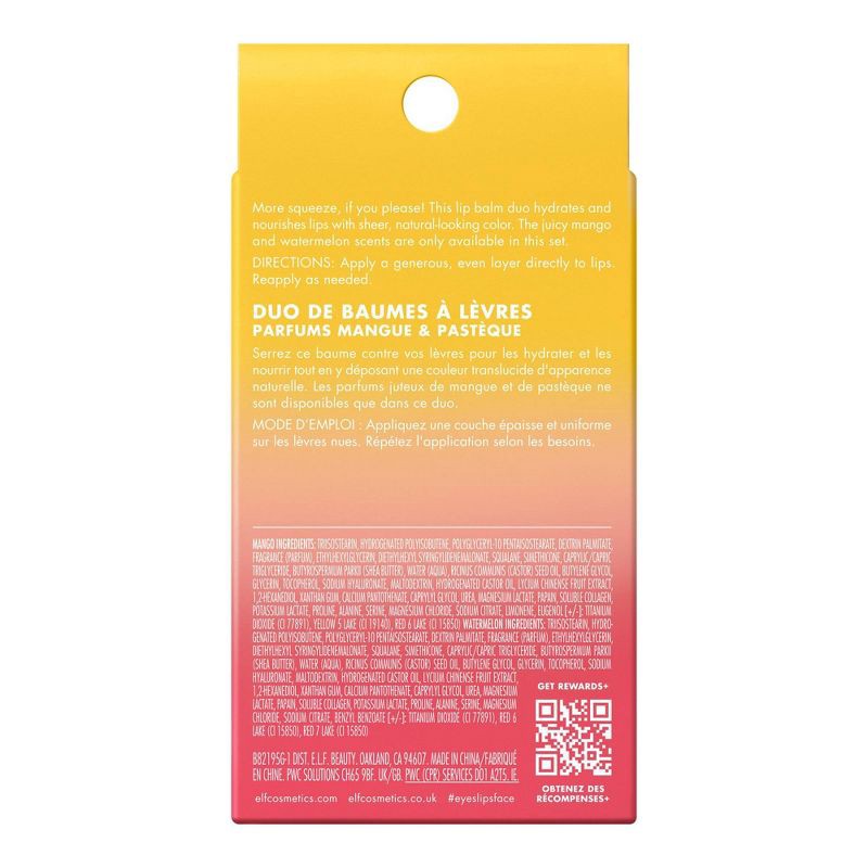 slide 10 of 11, e.l.f. Squeeze Me More Lip Balm Duo - Mango & Watermelon - 2ct, 2 ct