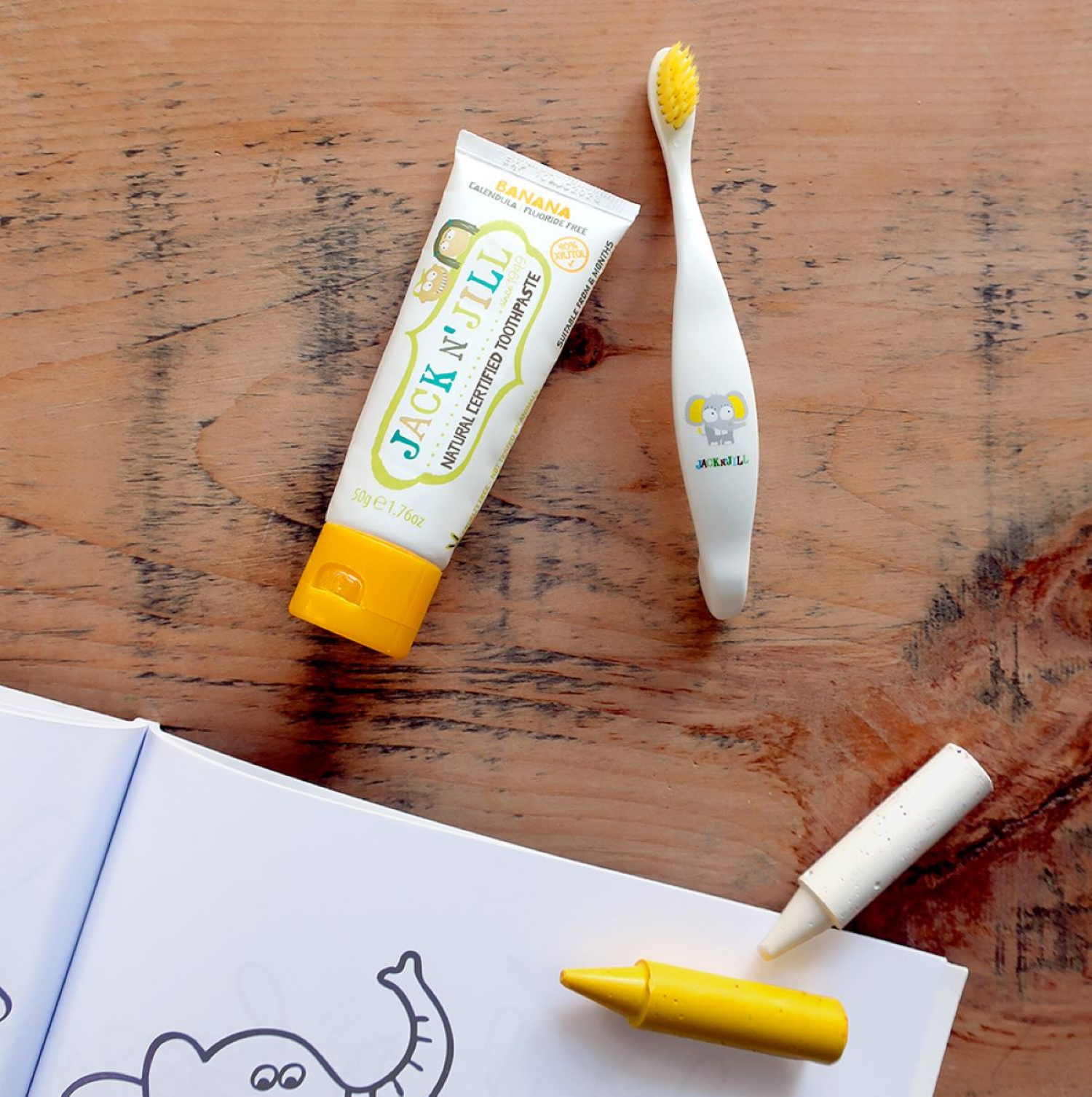 slide 3 of 3, Jack 'n Jill Jack N’ Jill Elephant Biodegradable Toothbrush, 1 ct