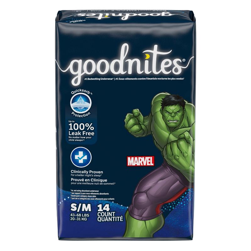 slide 2 of 8, Goodnites Boys' Disposable Nighttime Underwear - Size S/M - 14ct, 14 ct
