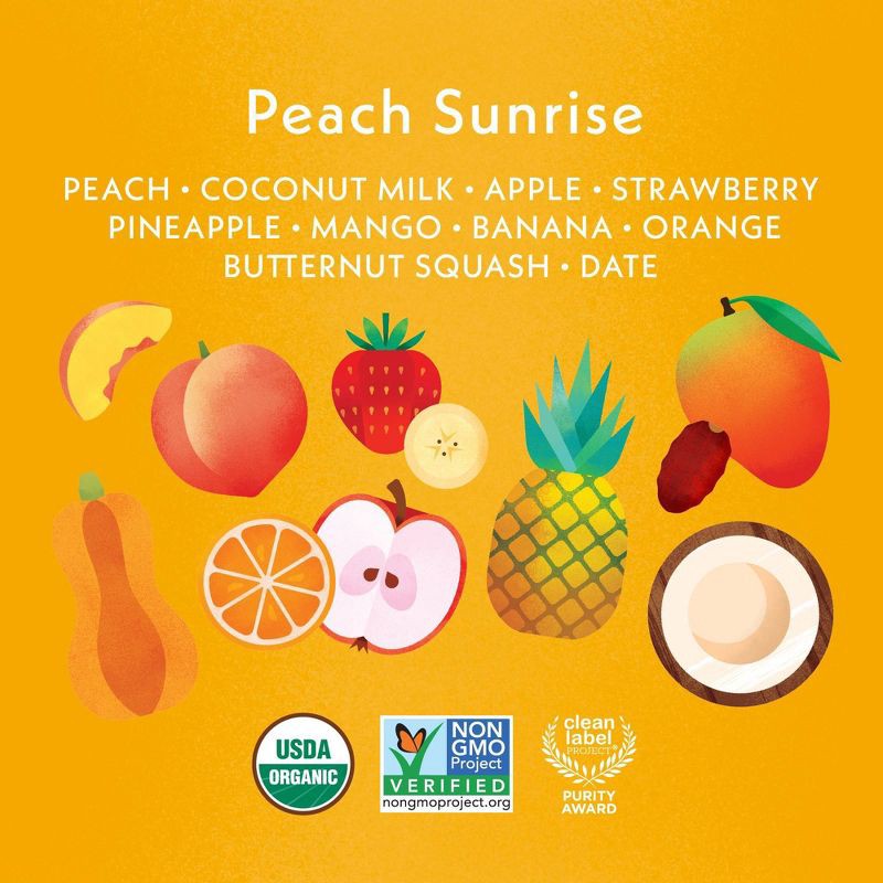 slide 3 of 4, Once Upon a Farm Peach Sunrise Dairy Free Smoothie - 4oz, 4 oz