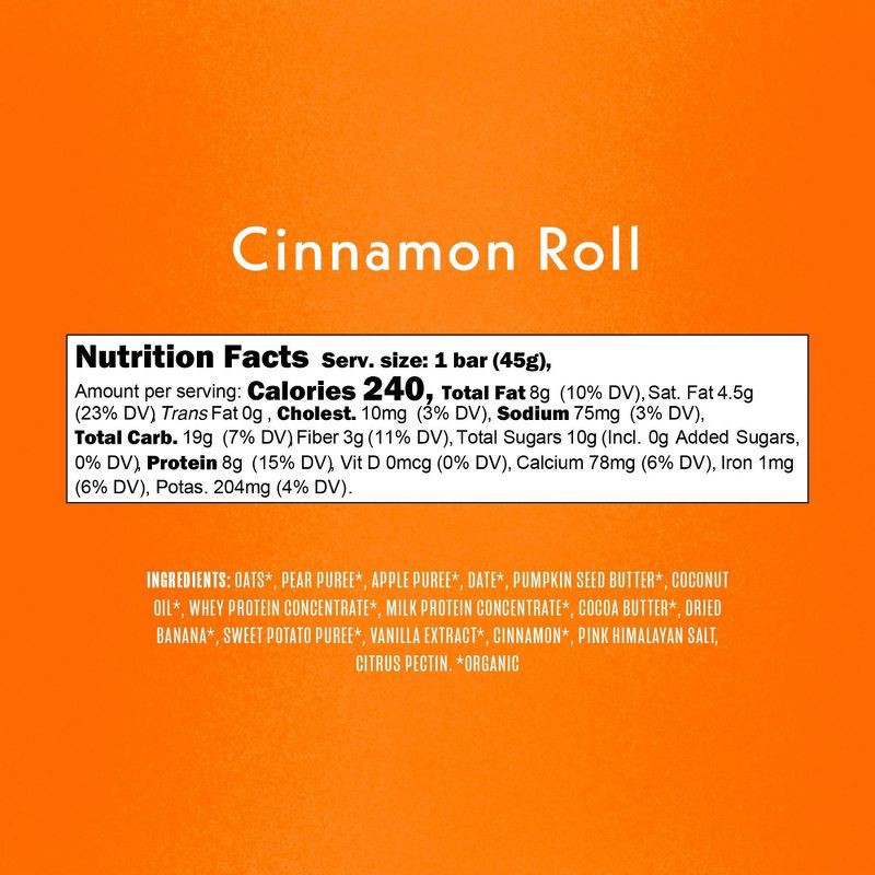 slide 4 of 6, Once Upon a Farm Cinnamon Roll Protein Refrigerated Oat Bar - 1.6oz, 1.6 oz