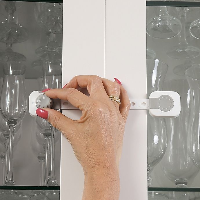 slide 6 of 6, Dreambaby Twist N' Lock Multi-Purpose Latches - White/Grey, 2 ct