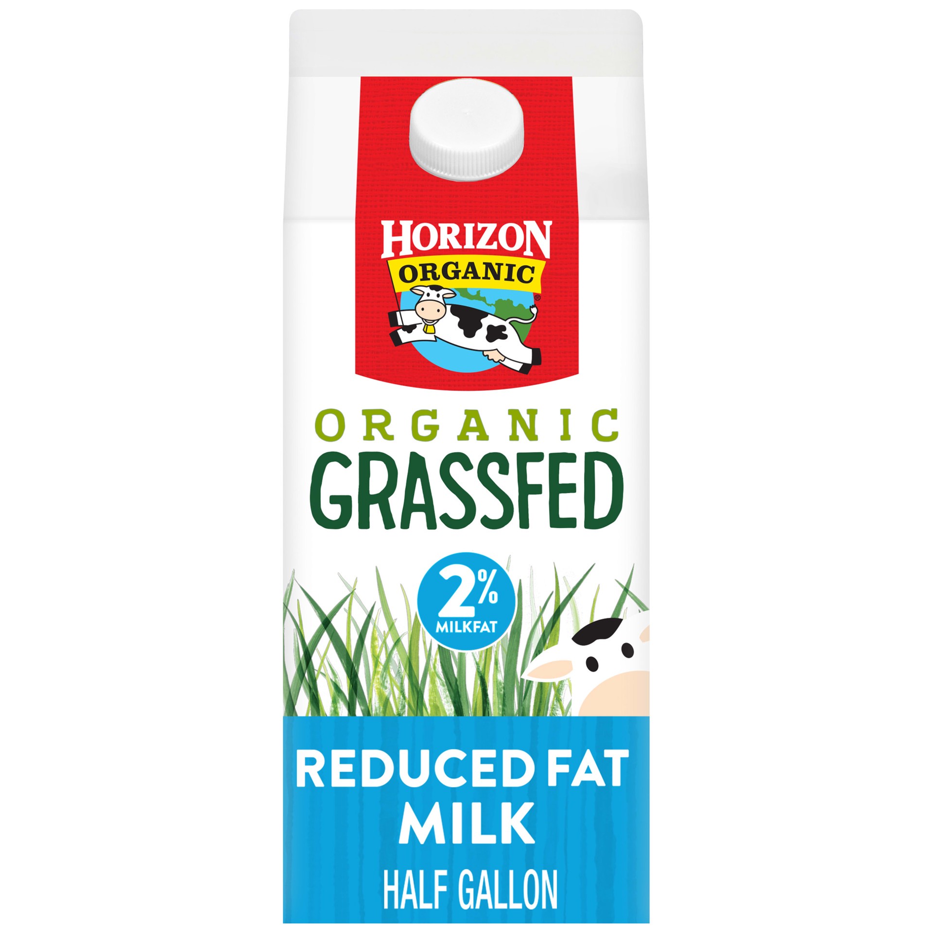 slide 1 of 12, Horizon Organic Grassfed 2% Reduced Fat Milk with Vitamin D, Half Gallon, 64 fl oz