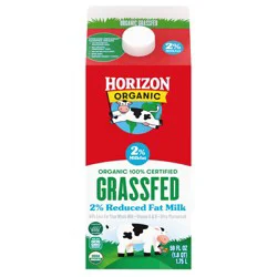 Horizon Organic Grassfed 2 Percent Milk, Reduced Fat Milk, 59 FL OZ Carton