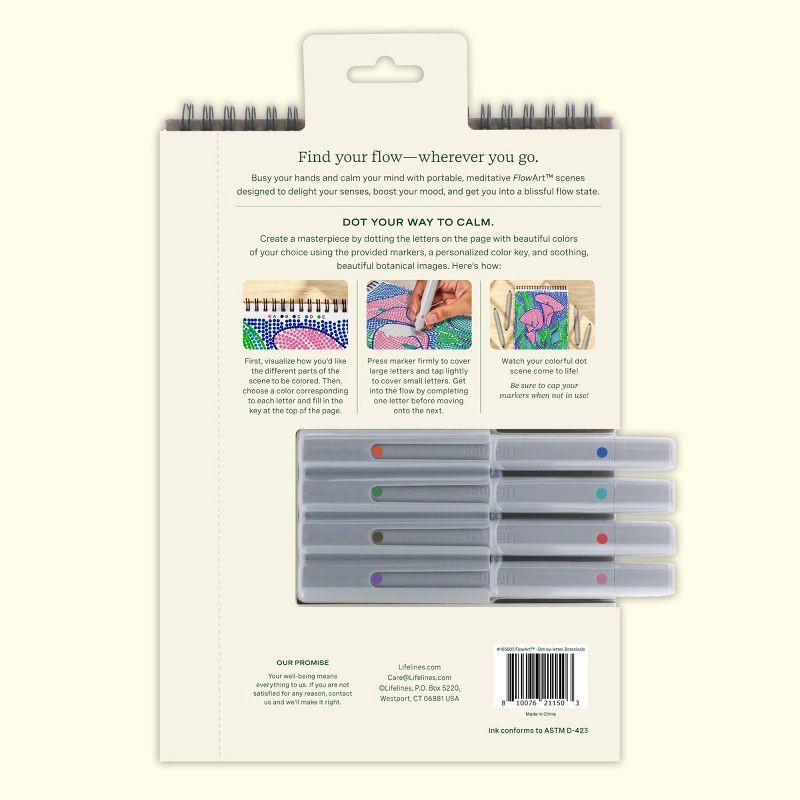 slide 12 of 13, Lifelines FlowArt - Dot-By-Letter, Botanicals, 1 ct