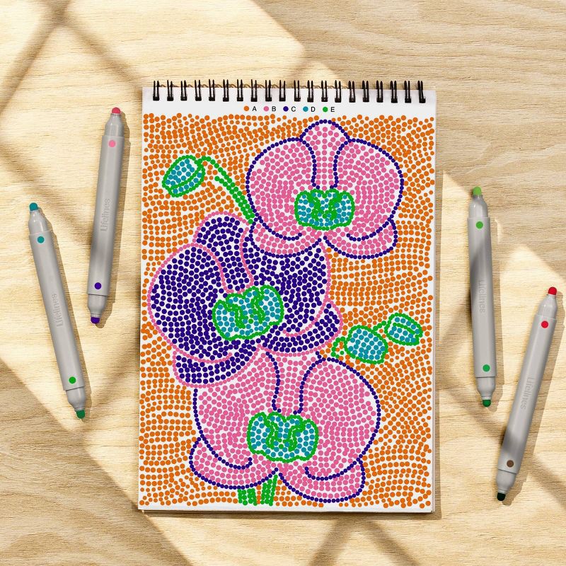 slide 7 of 13, Lifelines FlowArt - Dot-By-Letter, Botanicals, 1 ct