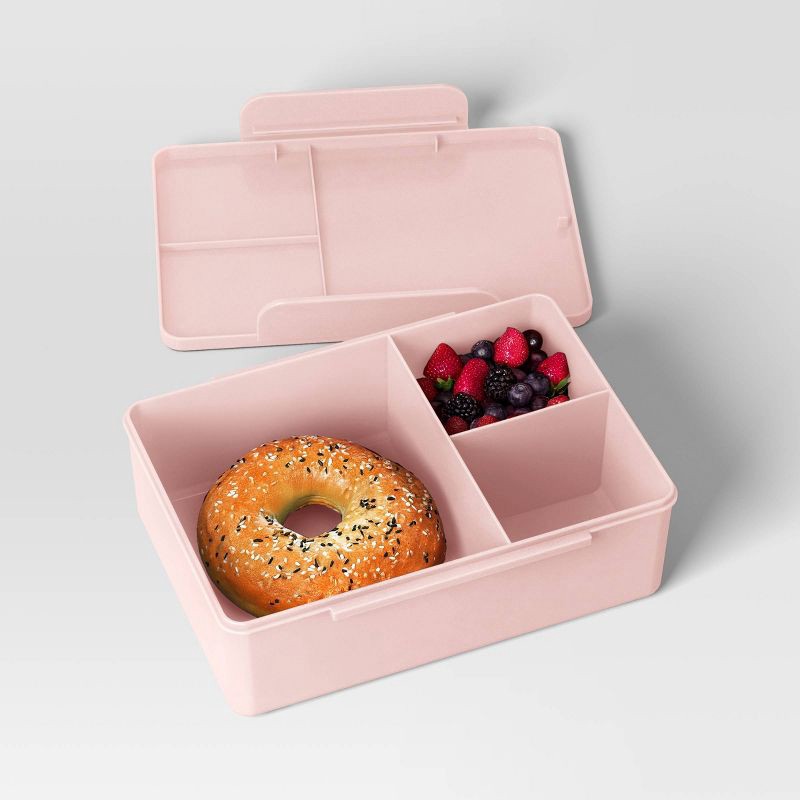 slide 2 of 3, Bento Boxes - Dealworthy™ Pink: BPA-Free Polypropylene Lunch Storage with Latches, 1 ct