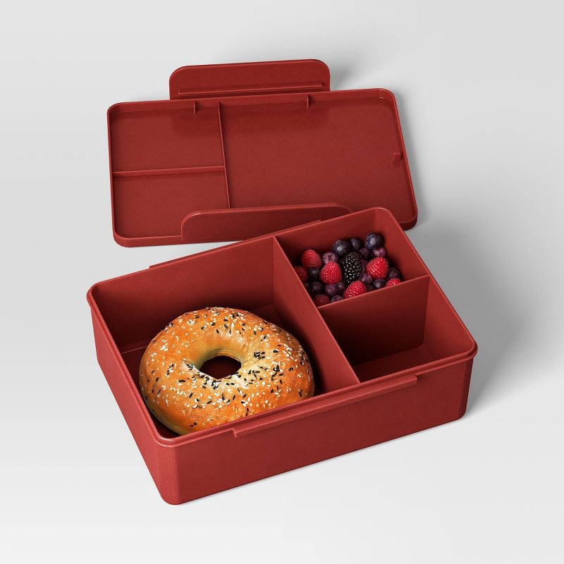 slide 2 of 3, Bento Boxes - Dealworthy™ Red: BPA-Free Polypropylene Lunchbox for Adults, 1 ct