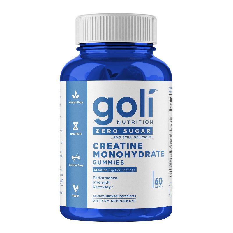 Goli Nutrition Creatine Monohydrate Sugar Free Vegan Dietary Supplement Gummies - 60ct