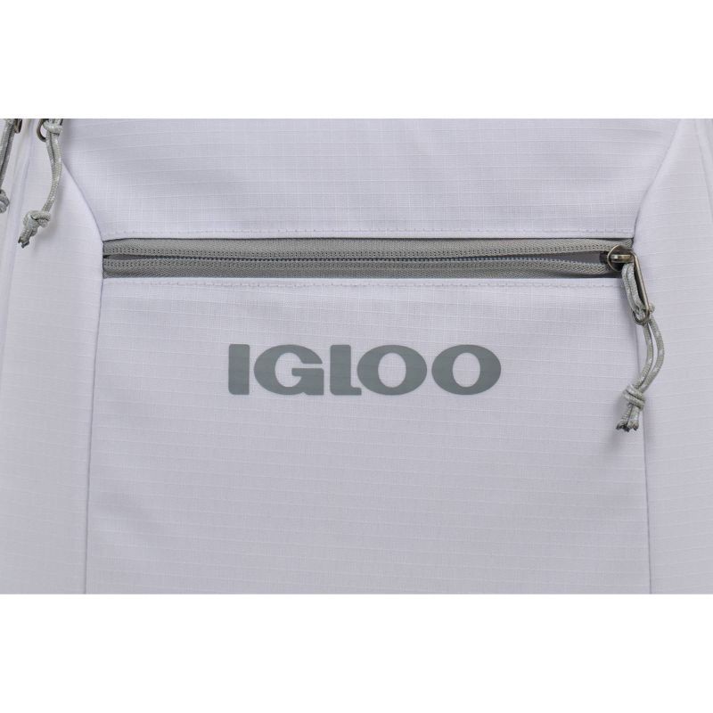 slide 9 of 9, Igloo Marine 20" 9qt Backpack Cooler - White: Odor-Resistant, Outside Storage Pocket, 9 qt