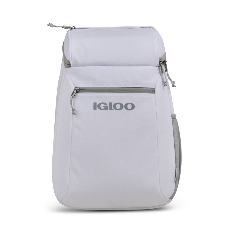 slide 1 of 9, Igloo Marine 20" 9qt Backpack Cooler - White: Odor-Resistant, Outside Storage Pocket, 9 qt