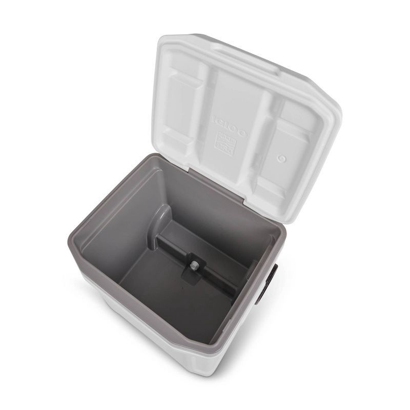 slide 5 of 13, Igloo Marine Latitude 60qt Rolling Cooler - White: Retractable Handle, Cup Holder, 60 qt