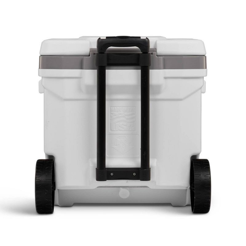 slide 7 of 13, Igloo Marine Latitude 60qt Rolling Cooler - White: Retractable Handle, Cup Holder, 60 qt