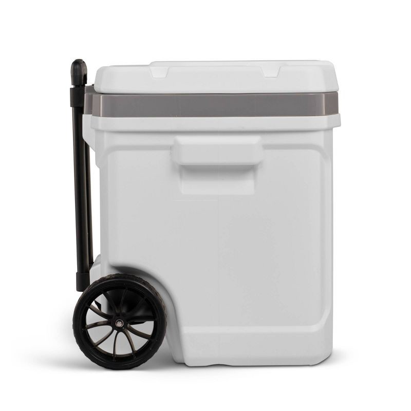 slide 8 of 13, Igloo Marine Latitude 60qt Rolling Cooler - White: Retractable Handle, Cup Holder, 60 qt