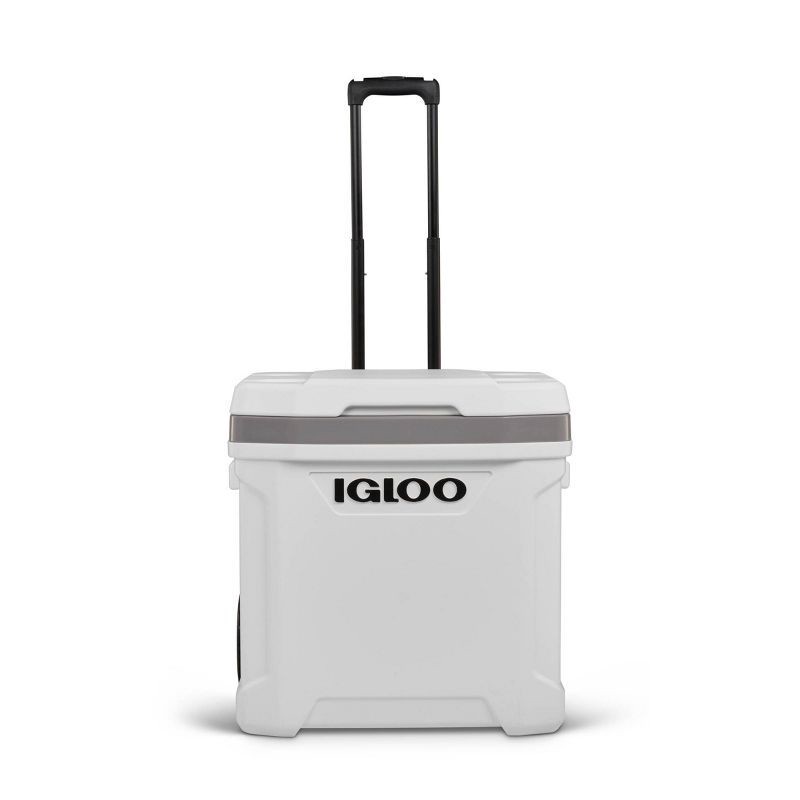 slide 1 of 13, Igloo Marine Latitude 60qt Rolling Cooler - White: Retractable Handle, Cup Holder, 60 qt