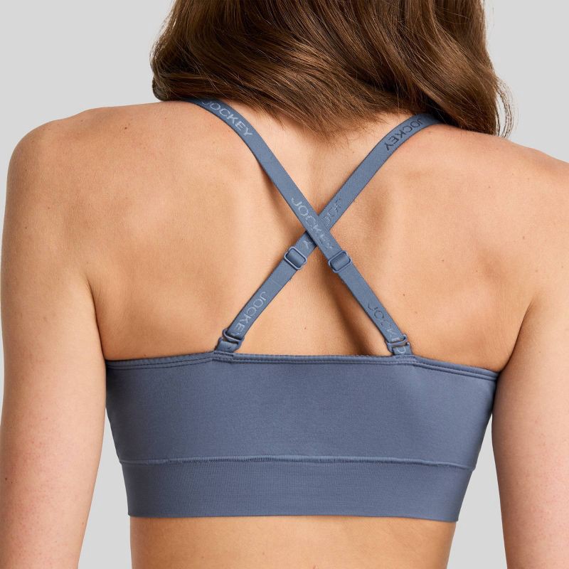 slide 5 of 5, Jockey Generation™ Seamfree® Light Lift Bralette - Dusk Blue L: Wireless, Medium Coverage, Adjustable Convertible Straps, 1 ct
