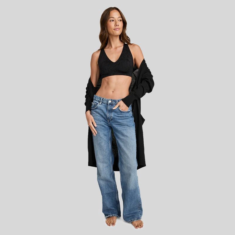 slide 3 of 7, Jockey Generation™ Soft Touch Lace Bralette - Black M: Nylon-Spandex Blend, Crisscross Back, Adjustable Strap, Removable Cup, 1 ct