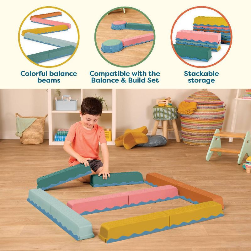 slide 3 of 7, B. toys Balance & Hop Beams Balance & Build Add-on Set, 1 ct