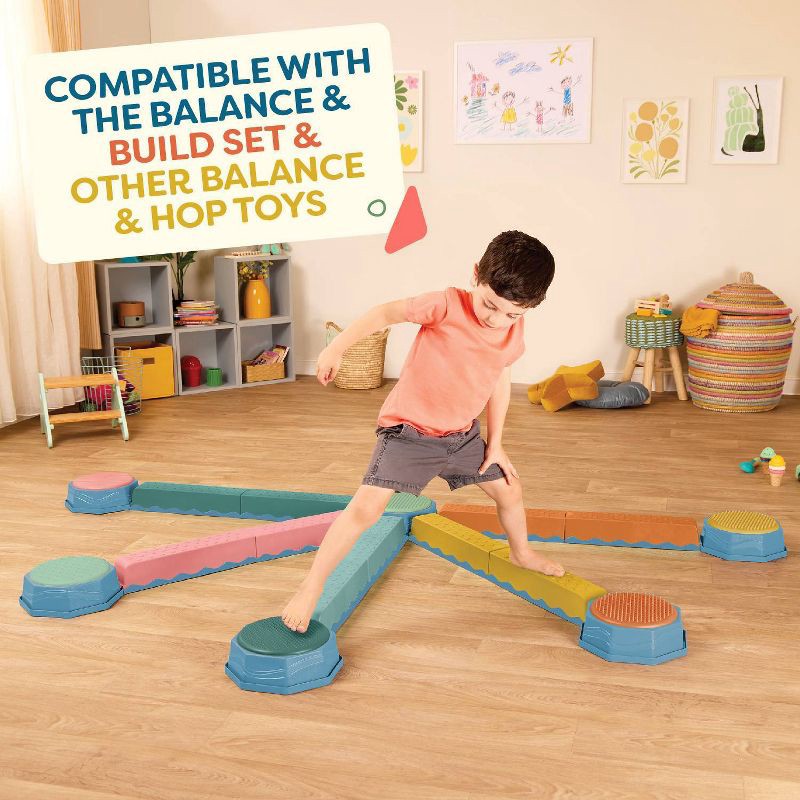slide 4 of 6, B. toys Balance & Hop Stepping Stones Balance & Build Add-on Set, 1 ct