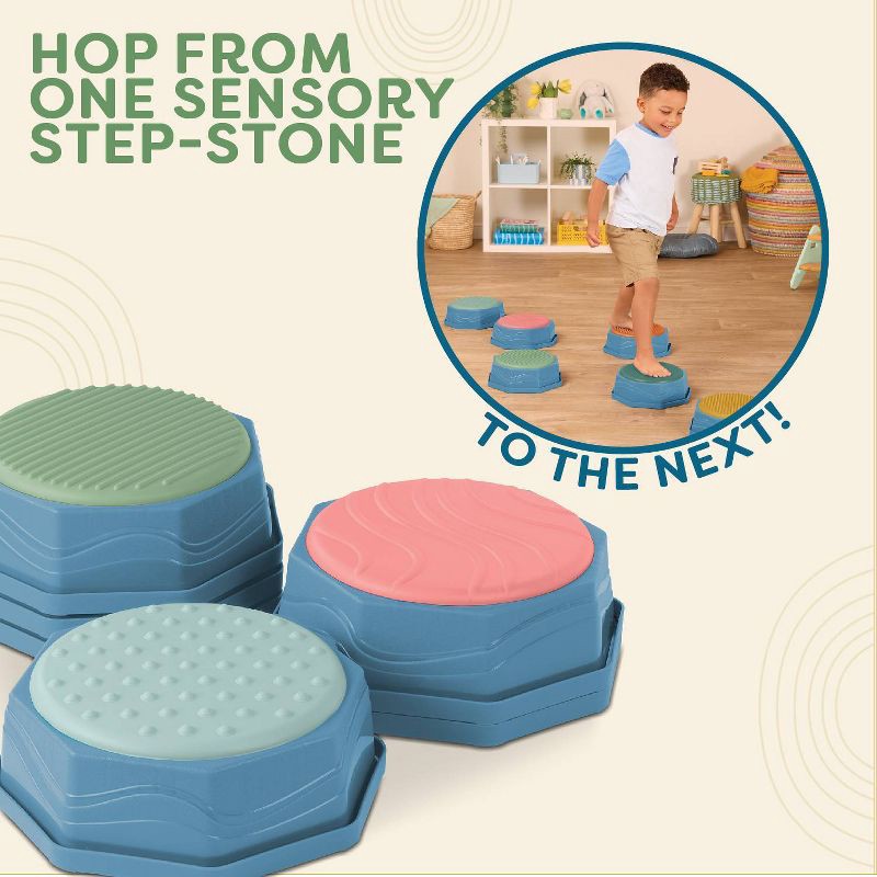 slide 5 of 6, B. toys Balance & Hop Stepping Stones Balance & Build Add-on Set, 1 ct