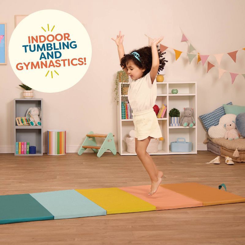 slide 5 of 11, B. toys Wonder Tumble Mat Folding Gymnastics Playmat, 1 ct