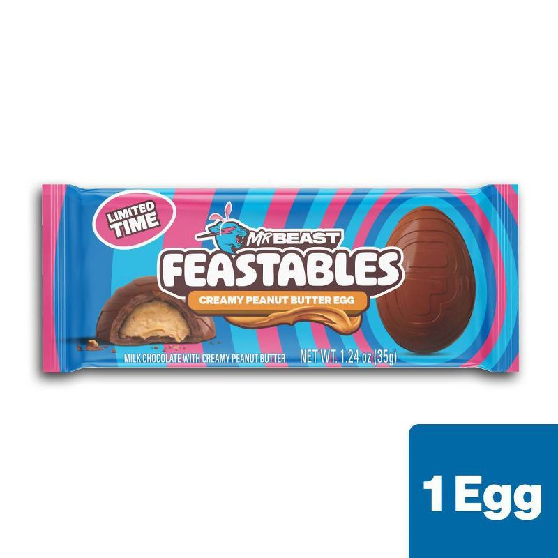 slide 1 of 6, Feastables MrBeast Chocolate Easter Egg - 1.24oz, 1.24 oz